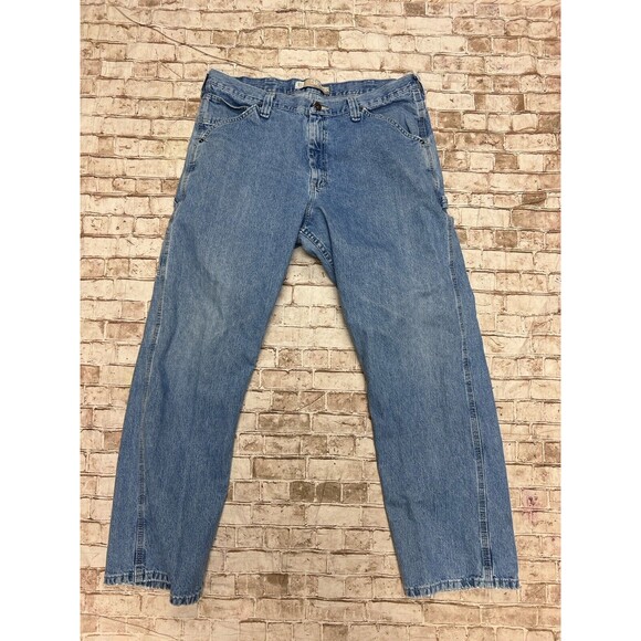 Vintage Y2K Lee Baggy Carpenter Skate Blue Jeans 38x32 "18" Openings JNCO Style - Picture 1 of 8